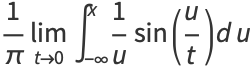 1/pilim_(t->0)int_(-infty)^x1/usin(u/t)du