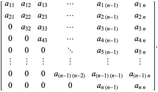 Hessenberg Matrix -- From Wolfram MathWorld