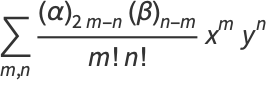 sum_(m,n)((alpha)_(2m-n)(beta)_(n-m))/(m!n!)x^my^n