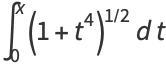 int_0^x(1+t^4)^(1/2)dt