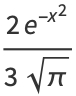 (2e^(-x^2))/(3sqrt(pi))