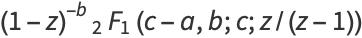 (1-z)^(-b)_2F_1(c-a,b;c;z/(z-1))