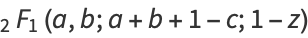 _2F_1(a,b;a+b+1-c;1-z)