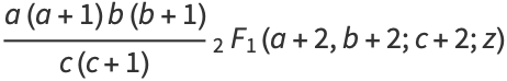 (a(a+1)b(b+1))/(c(c+1))_2F_1(a+2,b+2;c+2;z)