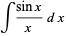 int(sinx)/xdx