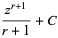 (z^(r+1))/(r+1)+C