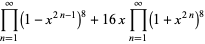 1+8x+28x^2+64x^3+134x^4+288x^5+...
