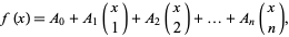  f(x)=A_0+A_1(x; 1)+A_2(x; 2)+...+A_n(x; n), 