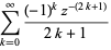 sum_(k=0)^(infty)((-1)^kz^(-(2k+1)))/(2k+1)