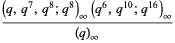 ((q,q^7,q^8;q^8)_infty(q^6,q^(10);q^(16))_infty)/((q)_infty)