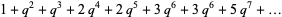 1+q^2+q^3+2q^4+2q^5+3q^6+3q^6+5q^7+...