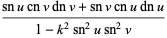 (snucnvdnv+snvcnudnu)/(1-k^2sn^2usn^2v)