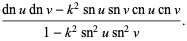 (dnudnv-k^2snusnvcnucnv)/(1-k^2sn^2usn^2v).