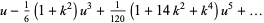 u-1/6(1+k^2)u^3+1/(120)(1+14k^2+k^4)u^5+...