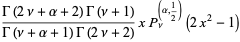 (Gamma(2nu+alpha+2)Gamma(nu+1))/(Gamma(nu+alpha+1)Gamma(2nu+2))xP_nu^((alpha,1/2))(2x^2-1)