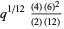 q^(1/12)((4)(6)^2)/((2)(12))