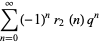 sum_(n=0)^(infty)(-1)^nr_2(n)q^n