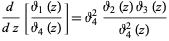  d/(dz)[(theta_1(z))/(theta_4(z))]=theta_4^2(theta_2(z)theta_3(z))/(theta_4^2(z)) 