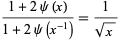  (1+2psi(x))/(1+2psi(x^(-1)))=1/(sqrt(x)) 