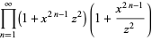 product_(n=1)^(infty)(1+x^(2n-1)z^2)(1+(x^(2n-1))/(z^2))
