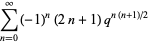 sum_(n=0)^(infty)(-1)^n(2n+1)q^(n(n+1)/2)