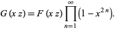  G(xz)=F(xz)product_(n=1)^infty(1-x^(2n)). 
