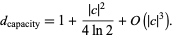  d_(capacity)=1+(|c|^2)/(4ln2)+O(|c|^3). 