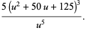 (5(u^2+50u+125)^3)/(u^5).