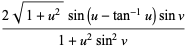 (2sqrt(1+u^2)sin(u-tan^(-1)u)sinv)/(1+u^2sin^2v)