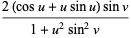 (2(cosu+usinu)sinv)/(1+u^2sin^2v)