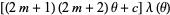 [(2m+1)(2m+2)theta+c]lambda(theta)