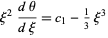  xi^2(dtheta)/(dxi)=c_1-1/3xi^3 