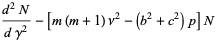(d^2N)/(dgamma^2)-[m(m+1)nu^2-(b^2+c^2)p]N
