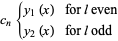 c_n{y_1(x) for l even; y_2(x) for l odd