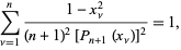  sum_(nu=1)^n(1-x_nu^2)/((n+1)^2[P_(n+1)(x_nu)]^2)=1, 