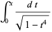 int_0^x(dt)/(sqrt(1-t^4))