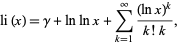  li(x)=gamma+lnlnx+sum_(k=1)^infty((lnx)^k)/(k!k), 