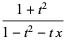 (1+t^2)/(1-t^2-tx)