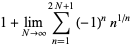 1+lim_(N->infty)sum_(n=1)^(2N+1)(-1)^nn^(1/n)