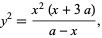  y^2=(x^2(x+3a))/(a-x), 