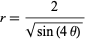  r=2/(sqrt(sin(4theta))) 