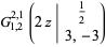 G_(1,2)^(2,1)(2z|1/2; 3,-3)