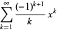 sum_(k=1)^(infty)((-1)^(k+1))/kx^k