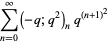 sum_(n=0)^(infty)(-q;q^2)_nq^((n+1)^2)