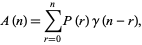  A(n)=sum_(r=0)^nP(r)gamma(n-r), 