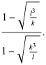 (1-sqrt((l^3)/k))/(1-sqrt((k^3)/l)).