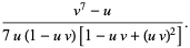 (v^7-u)/(7u(1-uv)[1-uv+(uv)^2]).