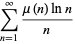 sum_ (n = 1) ^ (کلیت) (مو (N) lnn) / N