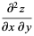 (partial^2z)/(partialxpartialy)