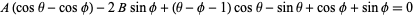 A(costheta-cosphi)-2Bsinphi+(theta-phi-1)costheta-sintheta+cosphi+sinphi=0 